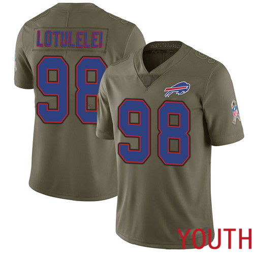 Youth Buffalo Bills #98 Star Lotulelei Limited Olive 2017 Salute to Service NFL Jersey->youth nfl jersey->Youth Jersey